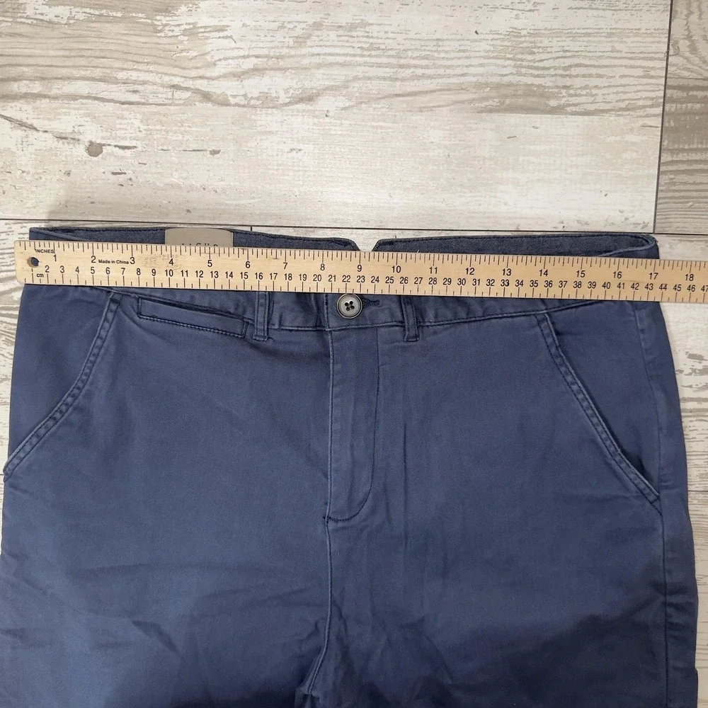 JACHS Chino Shorts Mens 34 Blue 10 Inseam Flat Front Casual Cotton Summer